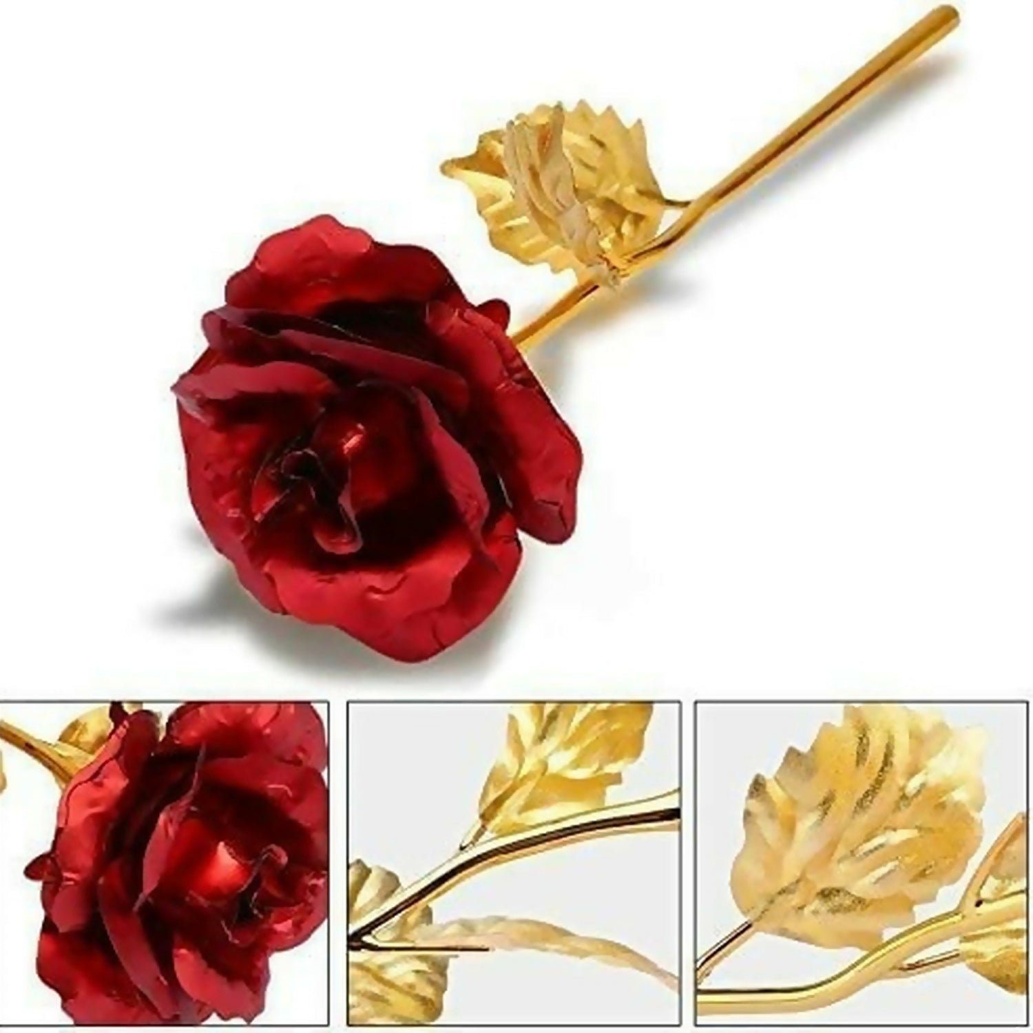 24K Artificial Golden Rose – Elegant Lasting Gift with Box