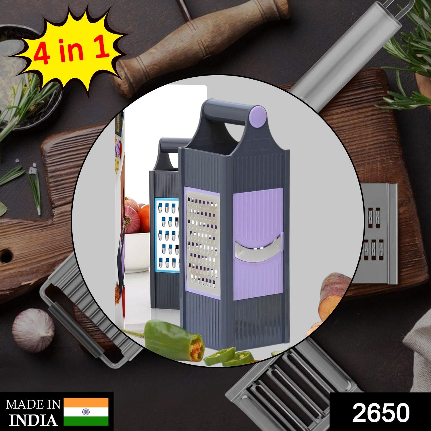 Vegetable Slicer Grater – 4-in-1 Stainless Steel Blades | Quickslice