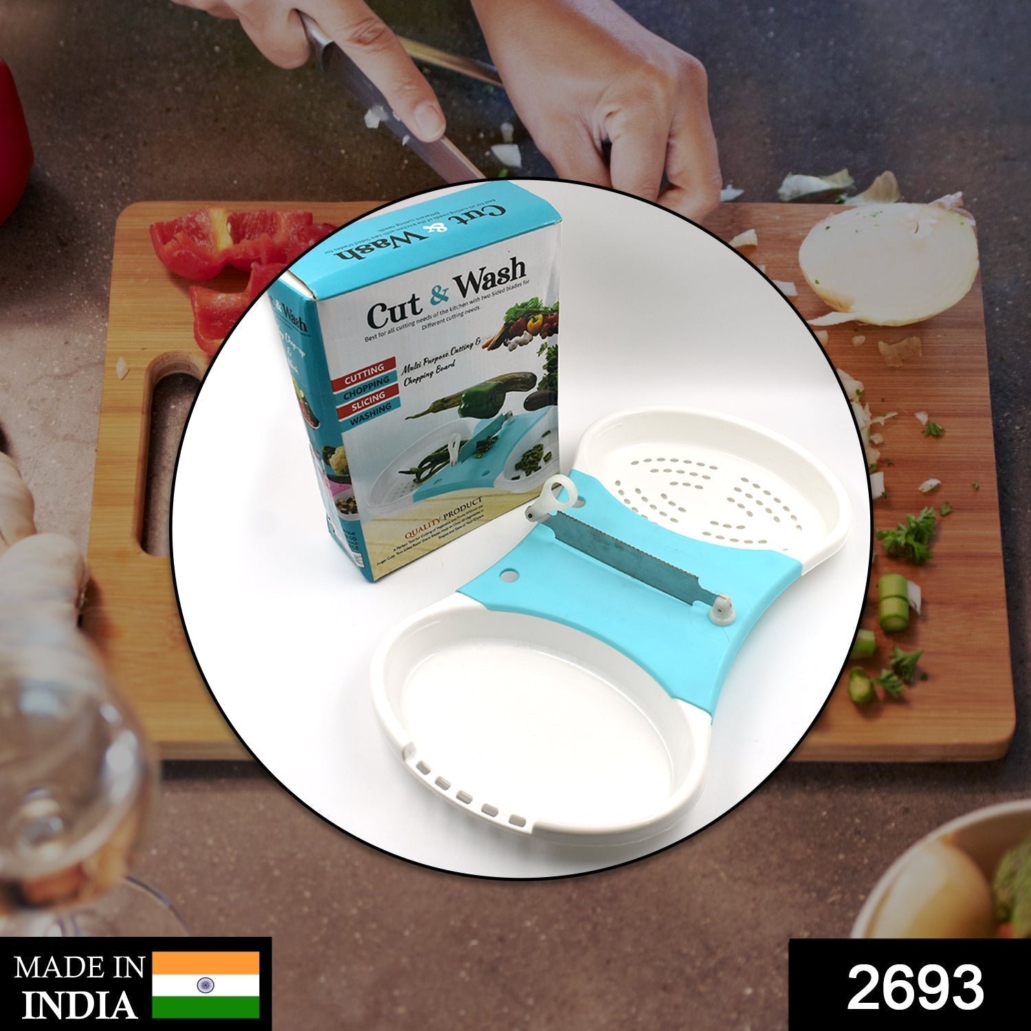 Vegetable Cutter and Washer – Adjustable 2-in-1 Kitchen Tool | Quickslice