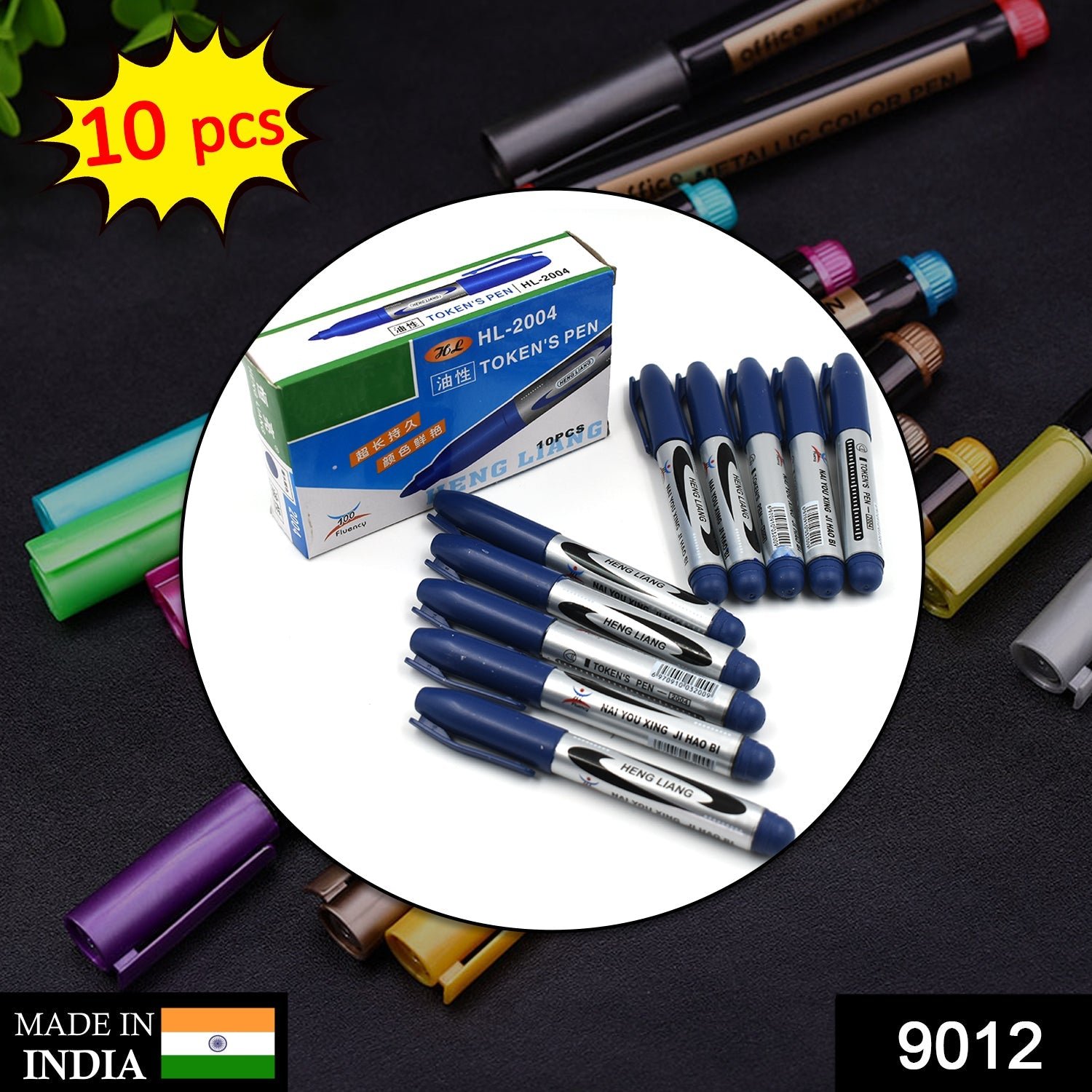 Blue Permanent Markers – 10 Pc Set for Whiteboards | InkGlow