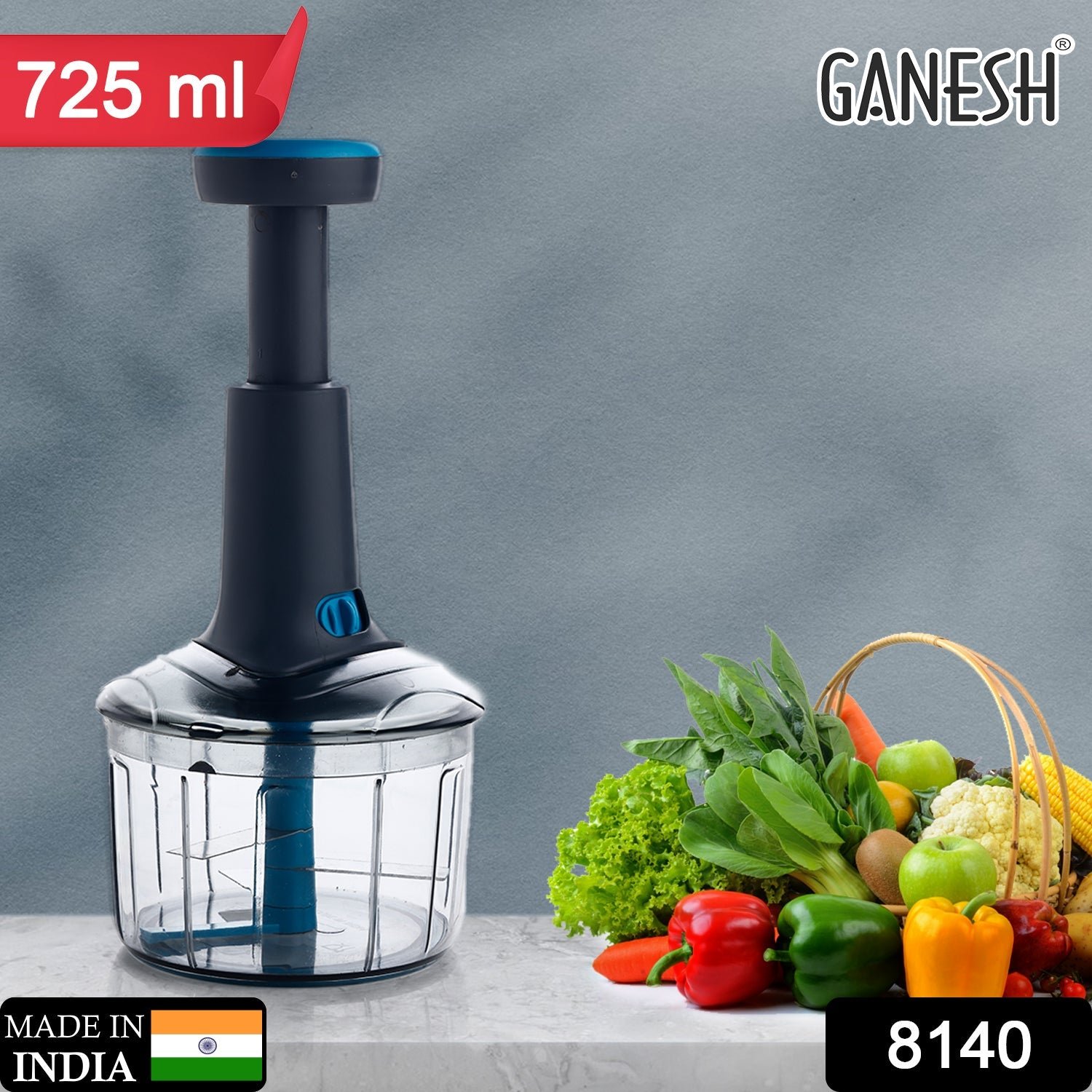 Push Chopper – Lock-Unlock 725ML Vegetable Cutter | Ganesh