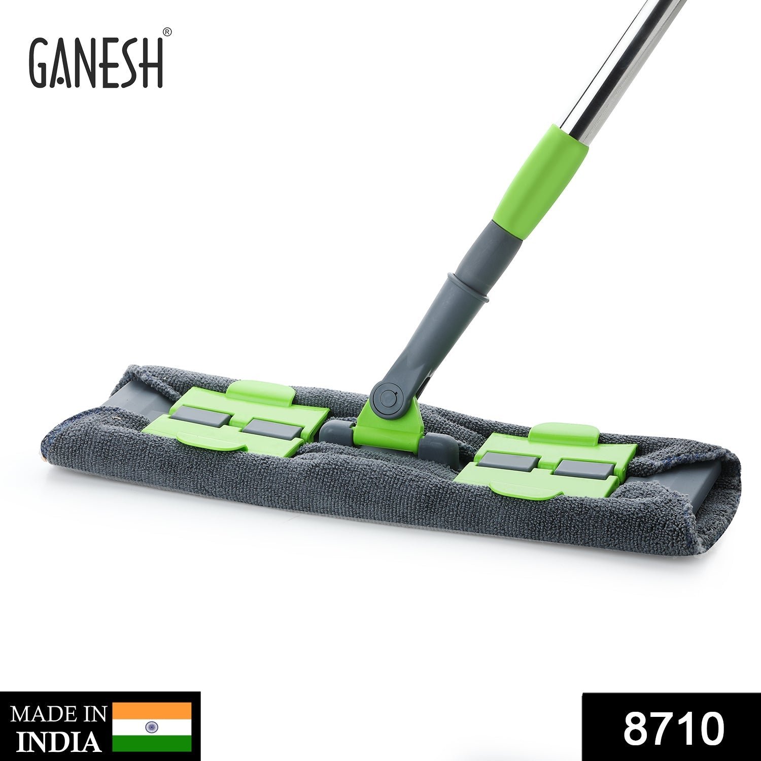 Microfiber Flat Mop – Wet & Dry, 360° Rotating Head | Ganesh