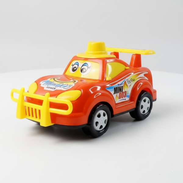 Friction-Powered Cartoon Racing Car Toy – Battery-Free & Sturdy