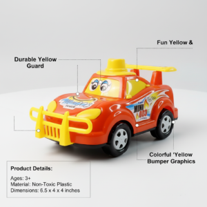Friction-Powered Cartoon Racing Car Toy – Battery-Free & Sturdy