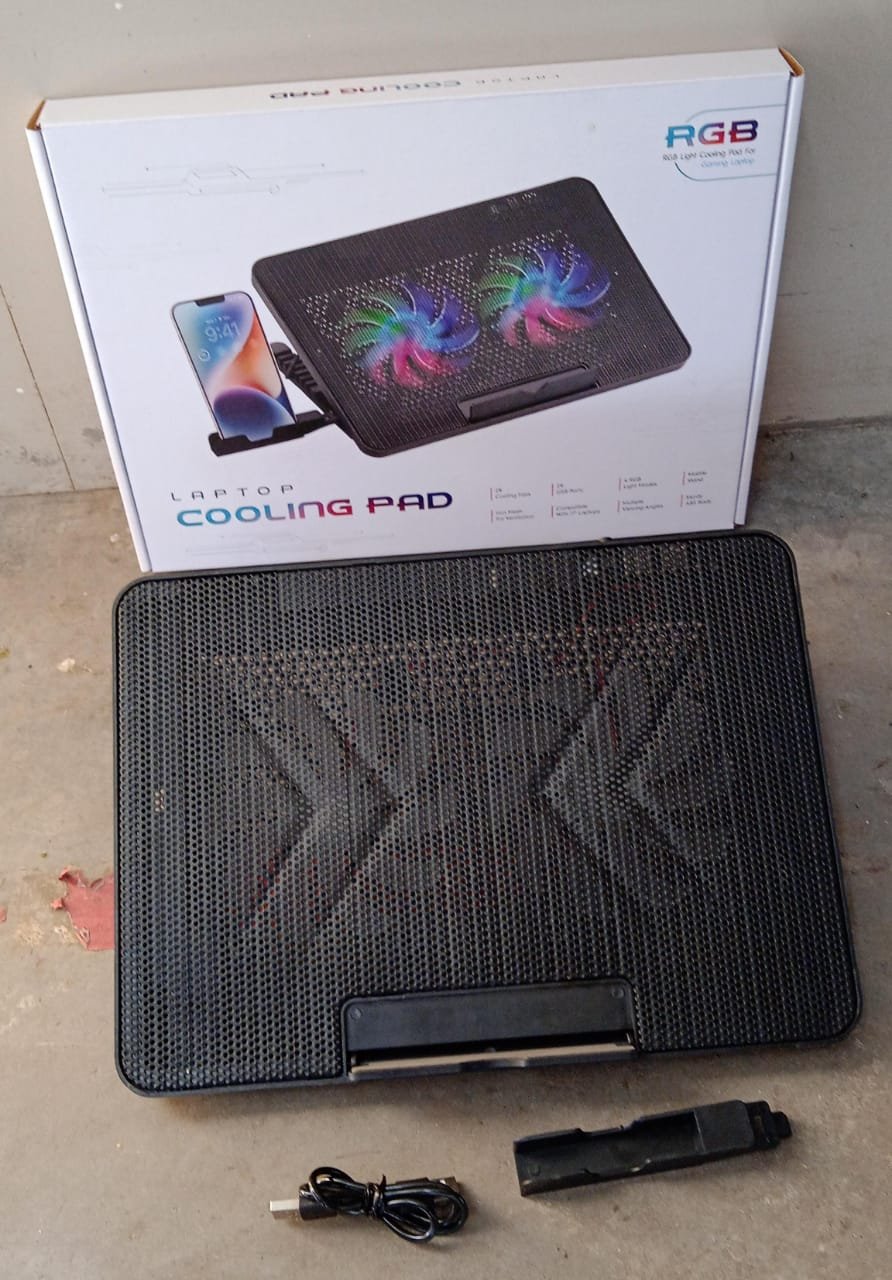 Laptop Cooling Pad – Dual Quiet LED Fans & Adjustable Stand | Indo Glow