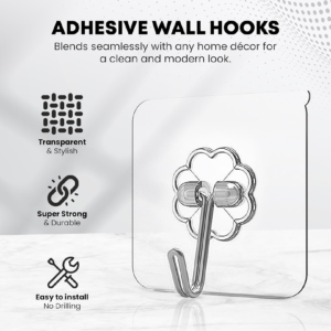 Stainless Steel Adhesive Hooks – Waterproof & Rustproof | GlimmerHome