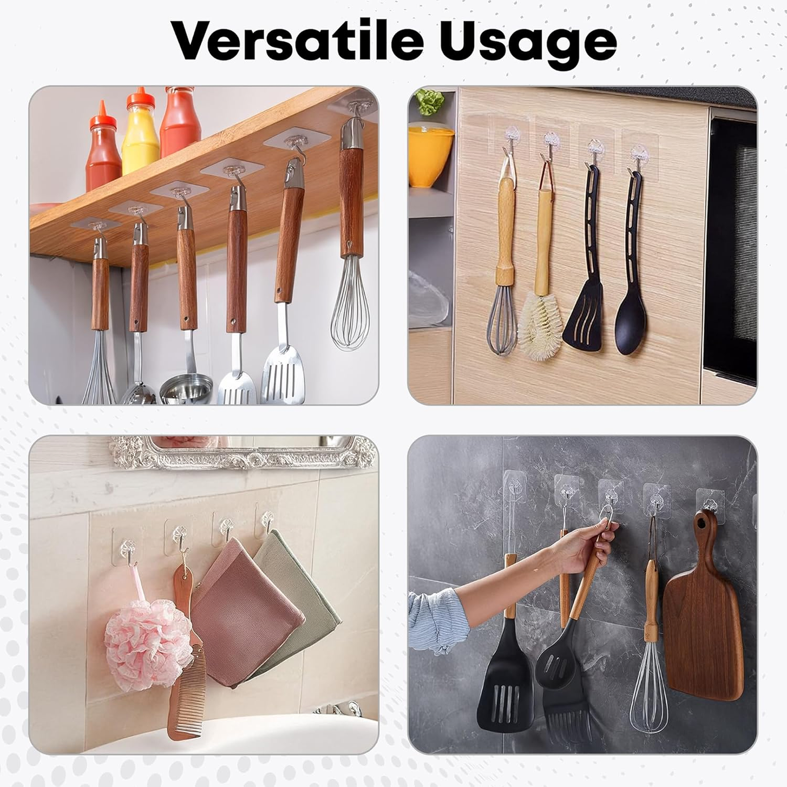 Stainless Steel Adhesive Hooks – Waterproof & Rustproof | GlimmerHome