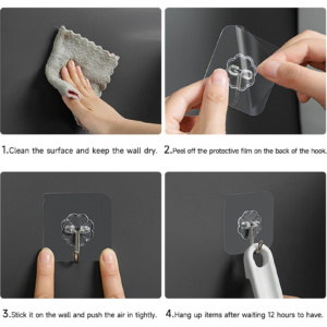 Stainless Steel Adhesive Hooks – Waterproof & Rustproof | GlimmerHome