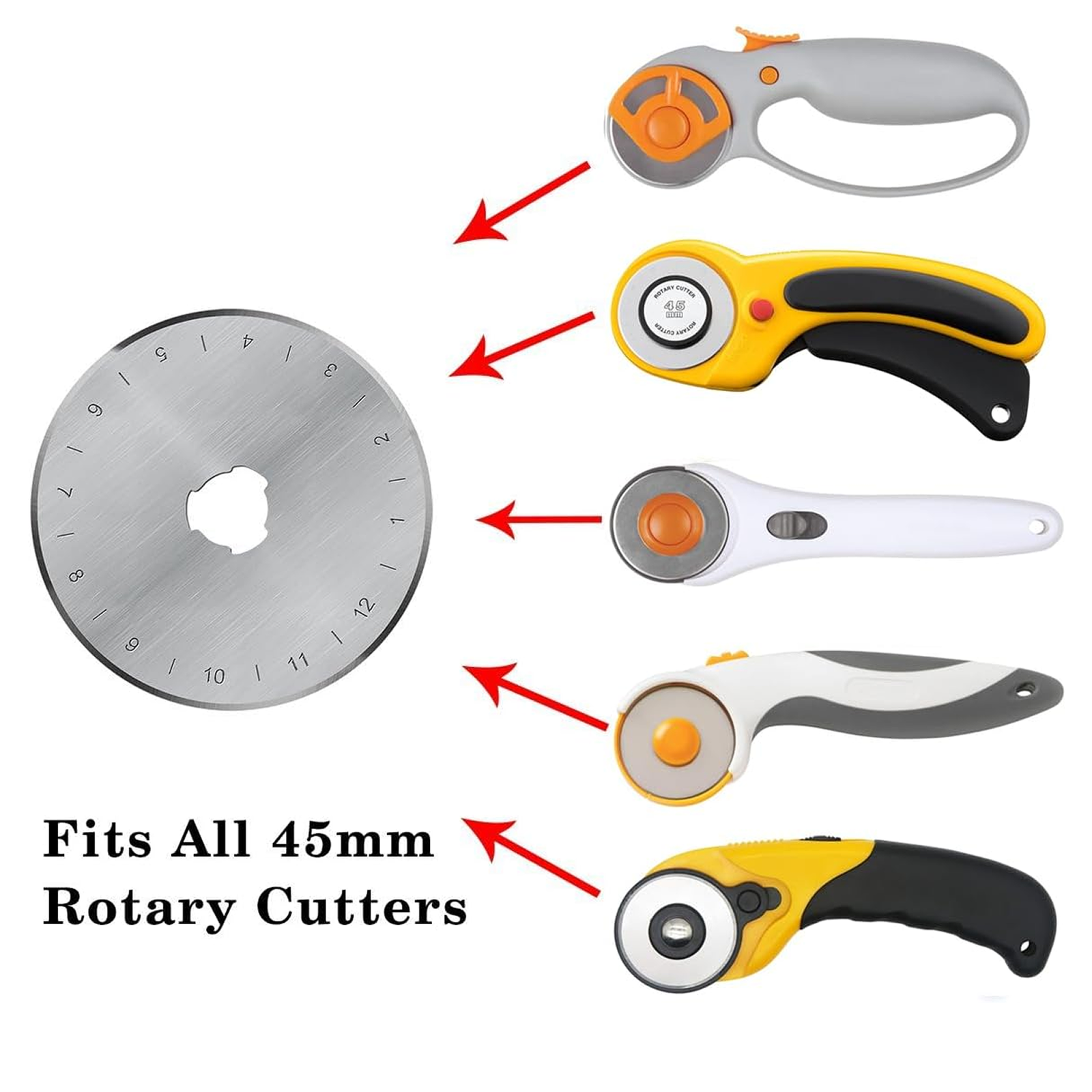 45mm Rotary Cutter – Heavy Duty Fabric & Craft Precision