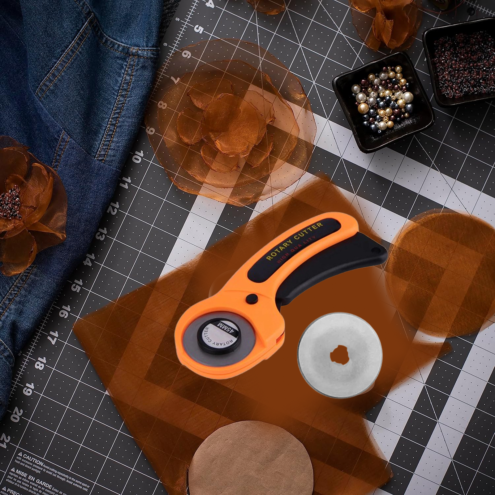 45mm Rotary Cutter – Heavy Duty Fabric & Craft Precision