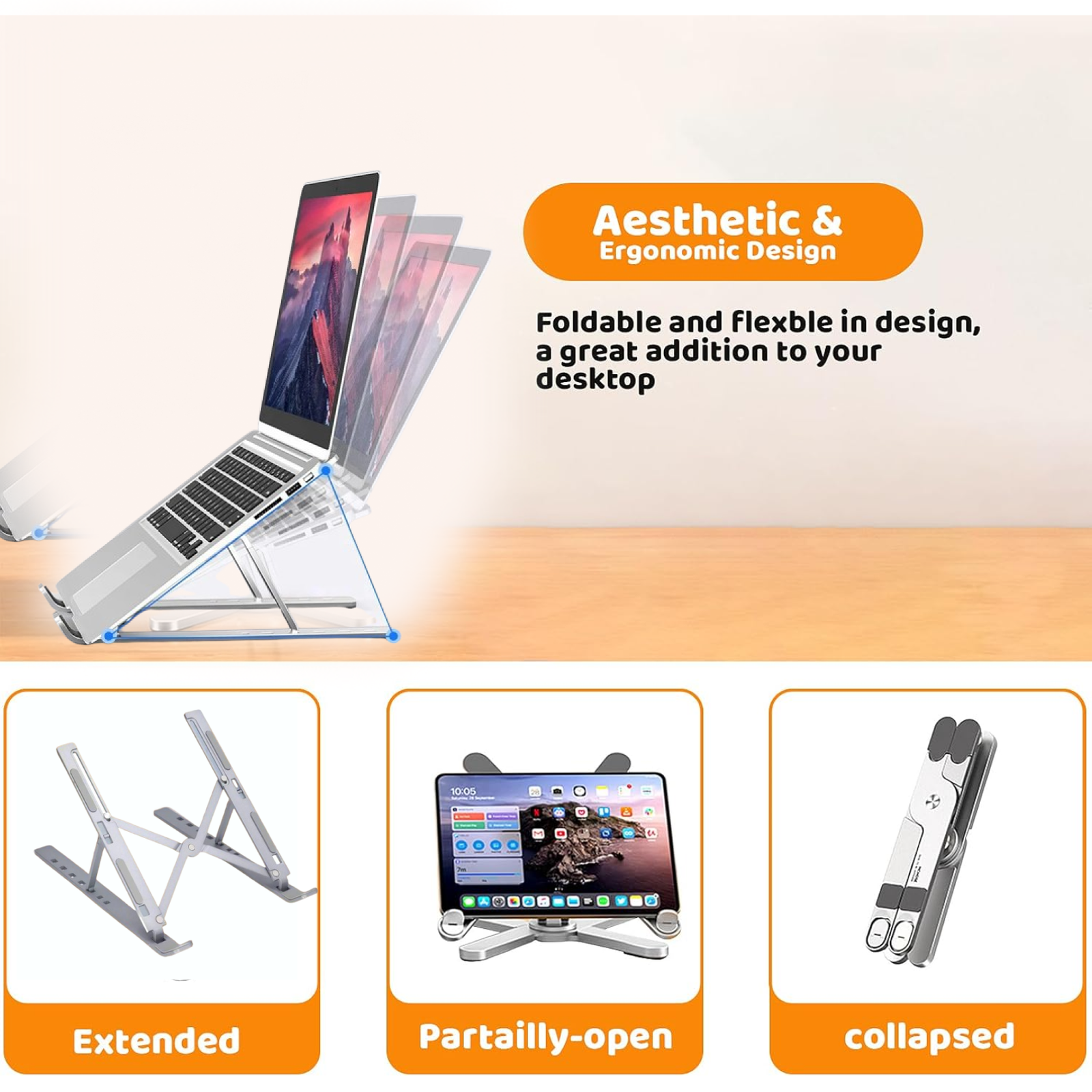 Metal Portable Laptop Stand – 7 Adjustable Angles | Gambit