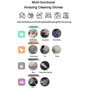 Silicone Cleaning Gloves – Multicolor Reusable Scrubber | Velvet Wipe