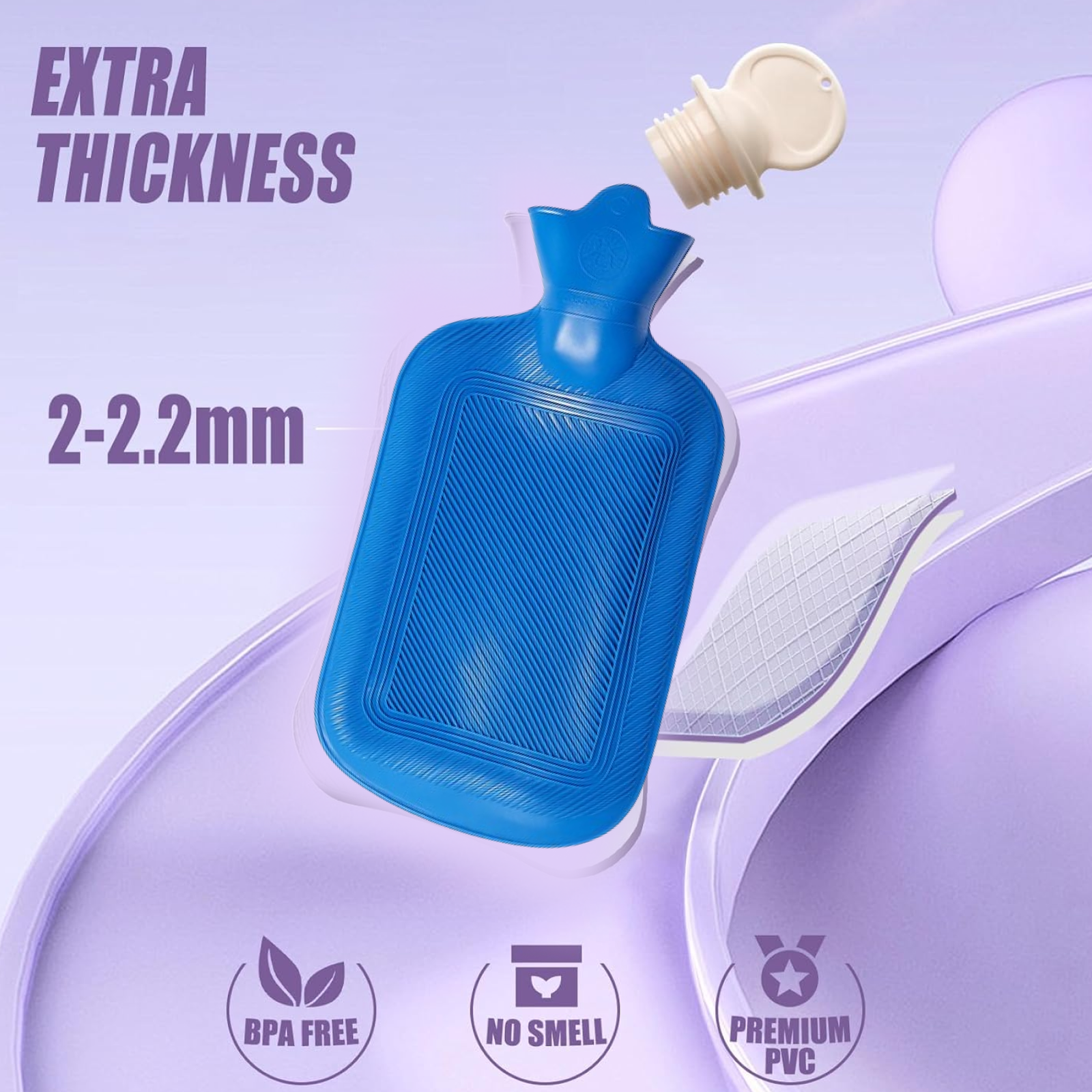 Rubber Hot Water Bag for Pain Relief, Muscle Aches & Warmth | Velvet Wellness
