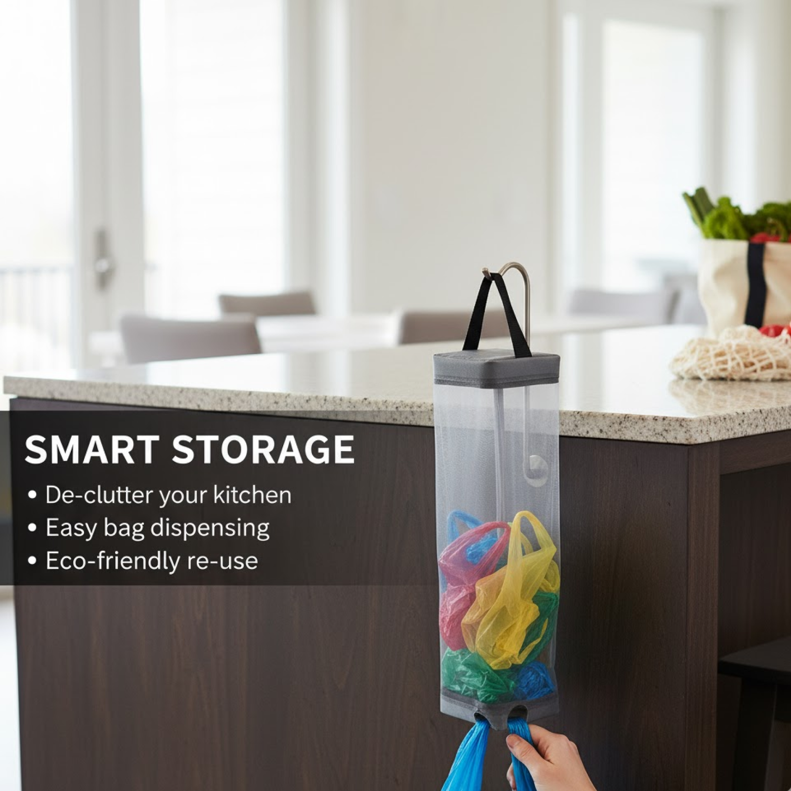 Hanging Waste Bag Holder – Durable Mesh Organizer | Tidy Table