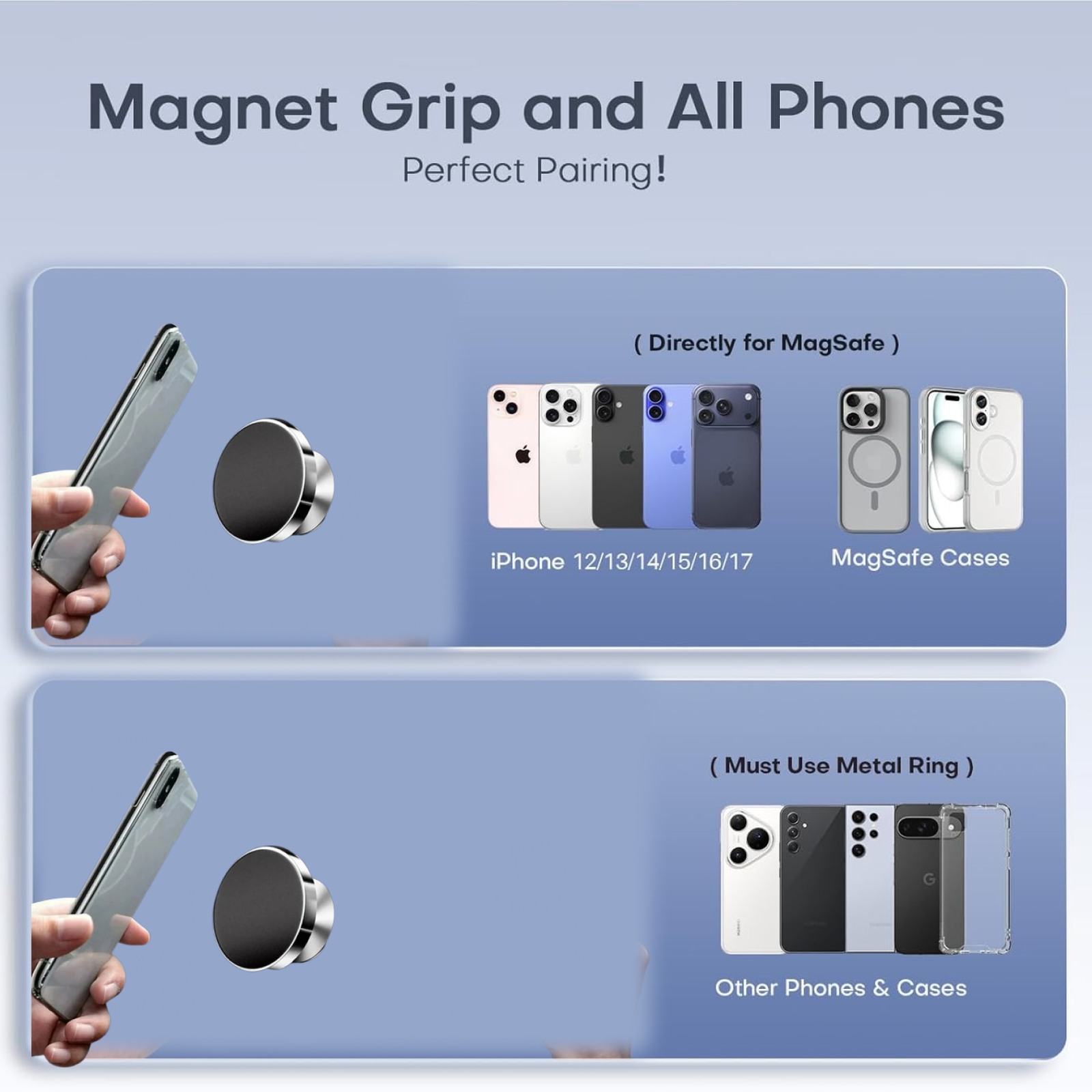 Magnetic Phone Holder Stand – 360° Rotating Secure Grip