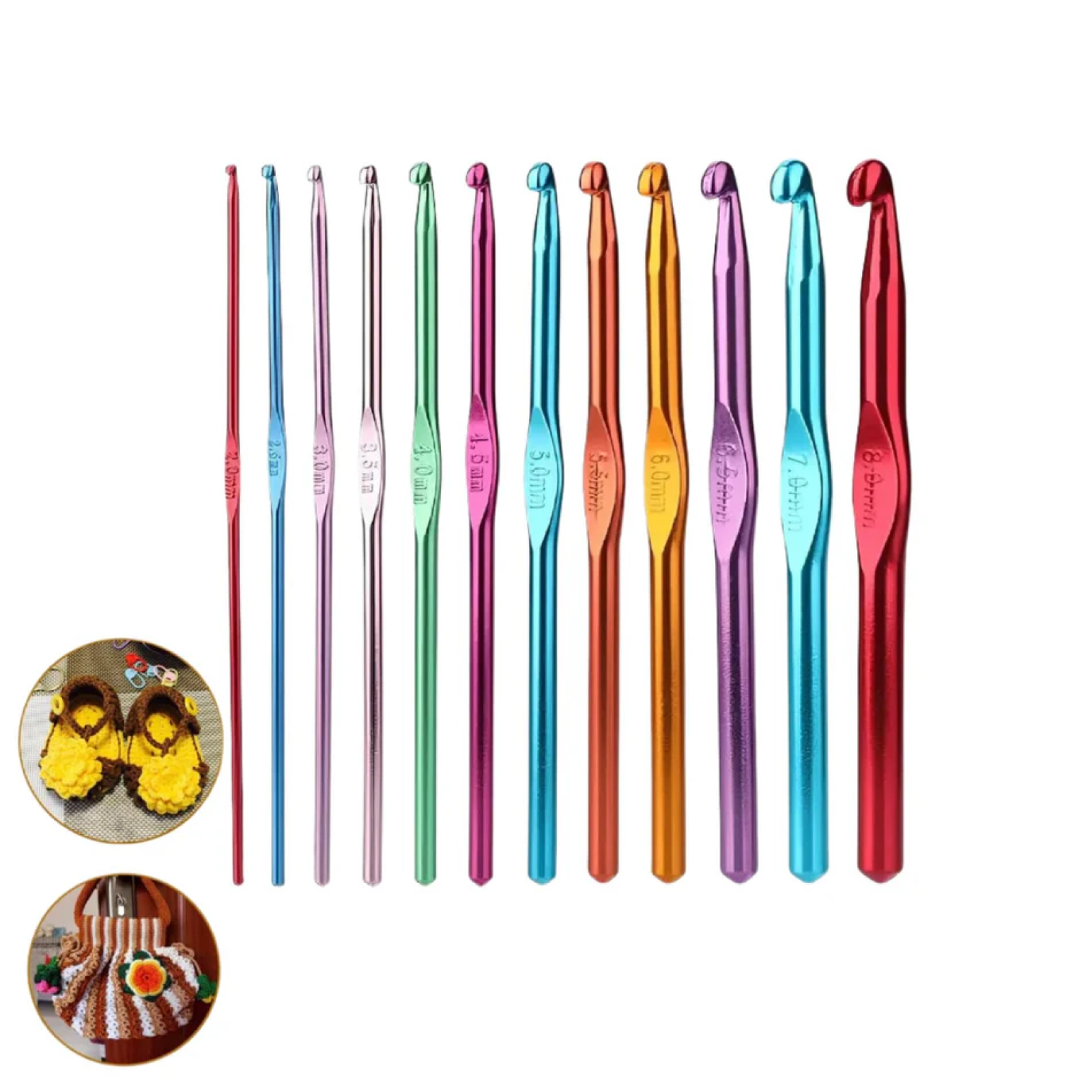 Crochet Hook Set – Aluminium Multicolor (12 Pcs) | Arrive Kit