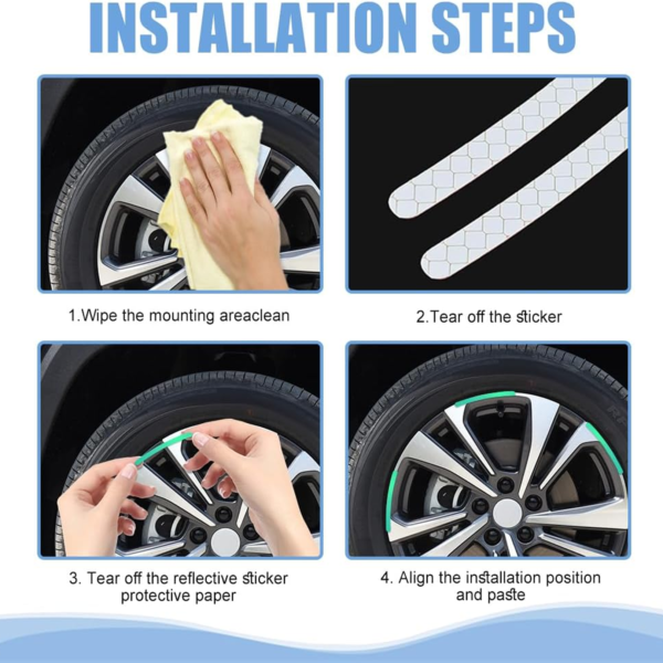 Reflective Car Wheel Stickers – Multicolored 20 Pcs for Night Safety | Velvet Wheels