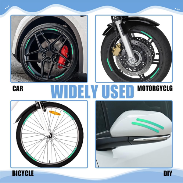 Reflective Car Wheel Stickers – Multicolored 20 Pcs for Night Safety | Velvet Wheels