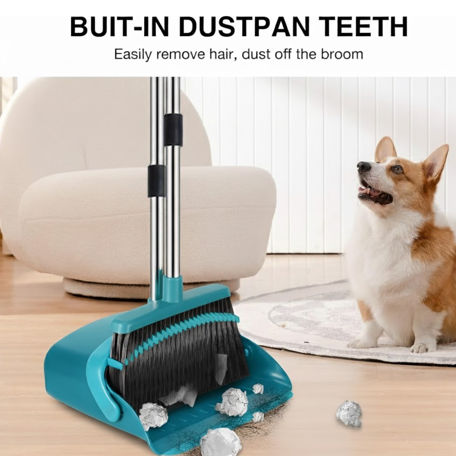 Long Handle Dustpan and Brush – Ergonomic Cleaning Set | VoltDesk