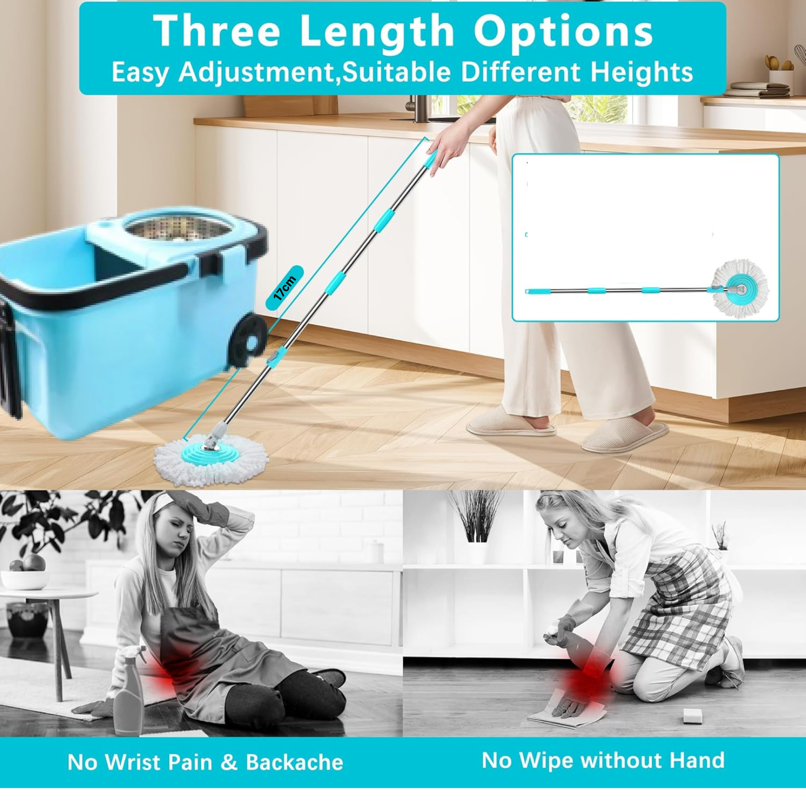 360° Spin Mop Set – Easy Floor Cleaning with Durable Wringer