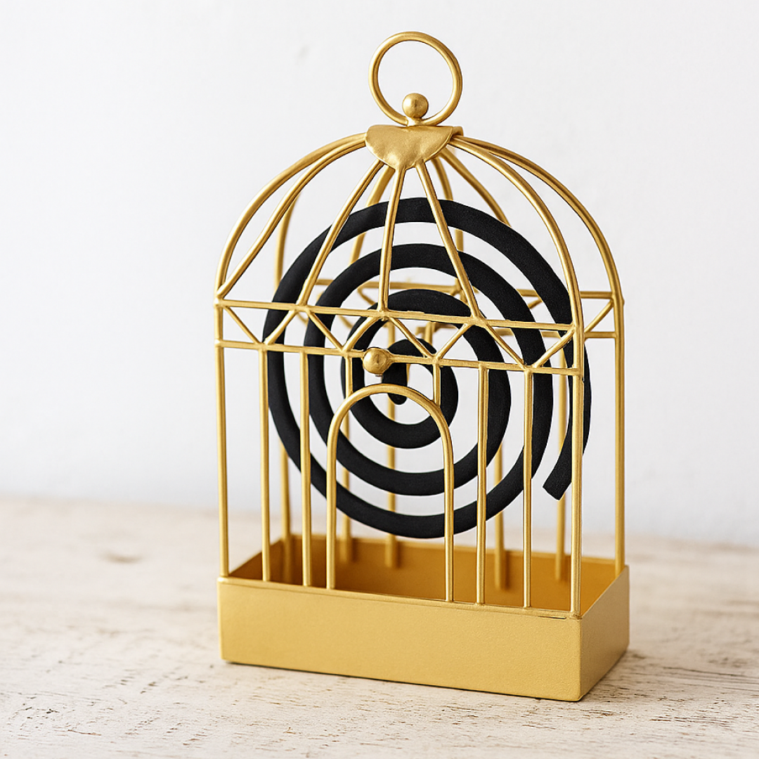 Mosquito Coil Holder – Vintage Iron Birdcage Design