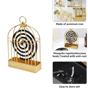 Mosquito Coil Holder – Vintage Iron Birdcage Design