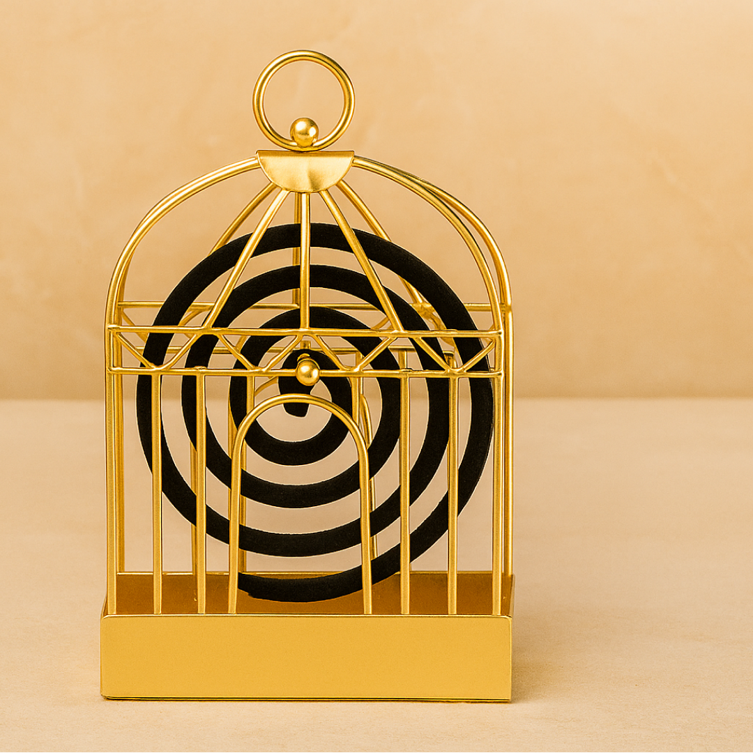Mosquito Coil Holder – Vintage Iron Birdcage Design