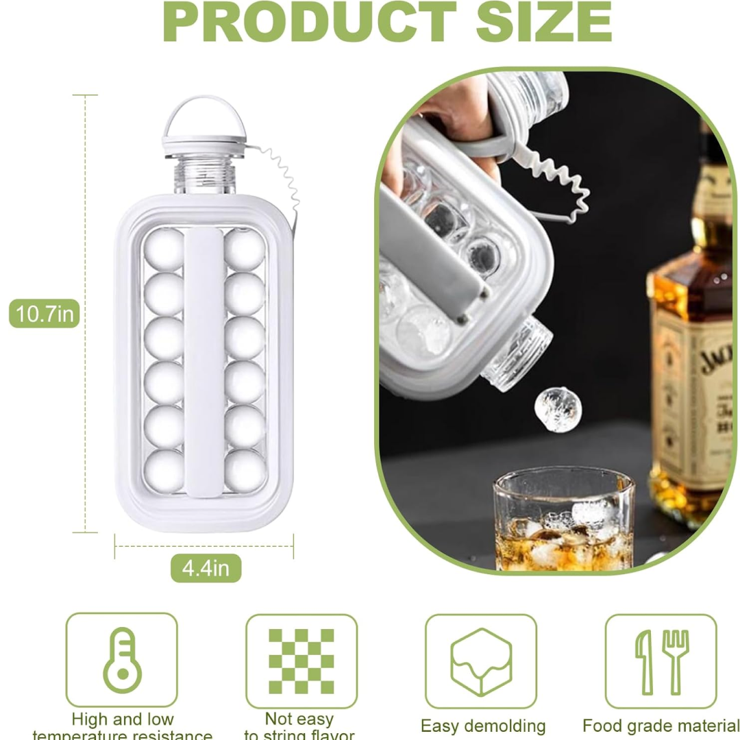 Foldable Ice Tray – 2-in-1 Ice Ball Maker & Bottle | ChefAura