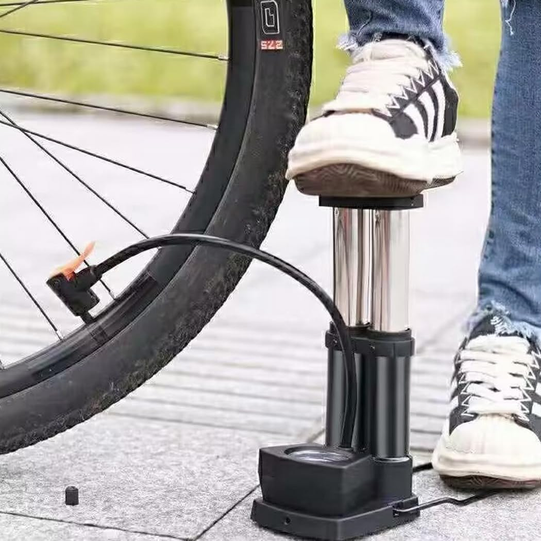 Mini Foot Pump – Portable Tire Inflator with Gauge | Velvet Wheels
