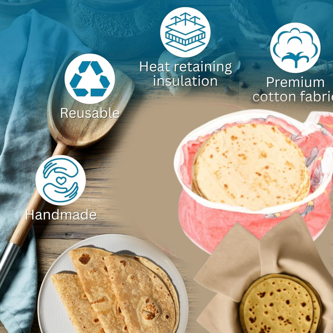 Chapatti Box – Washable Cotton Roti Casserole | Lunchie Bunchie