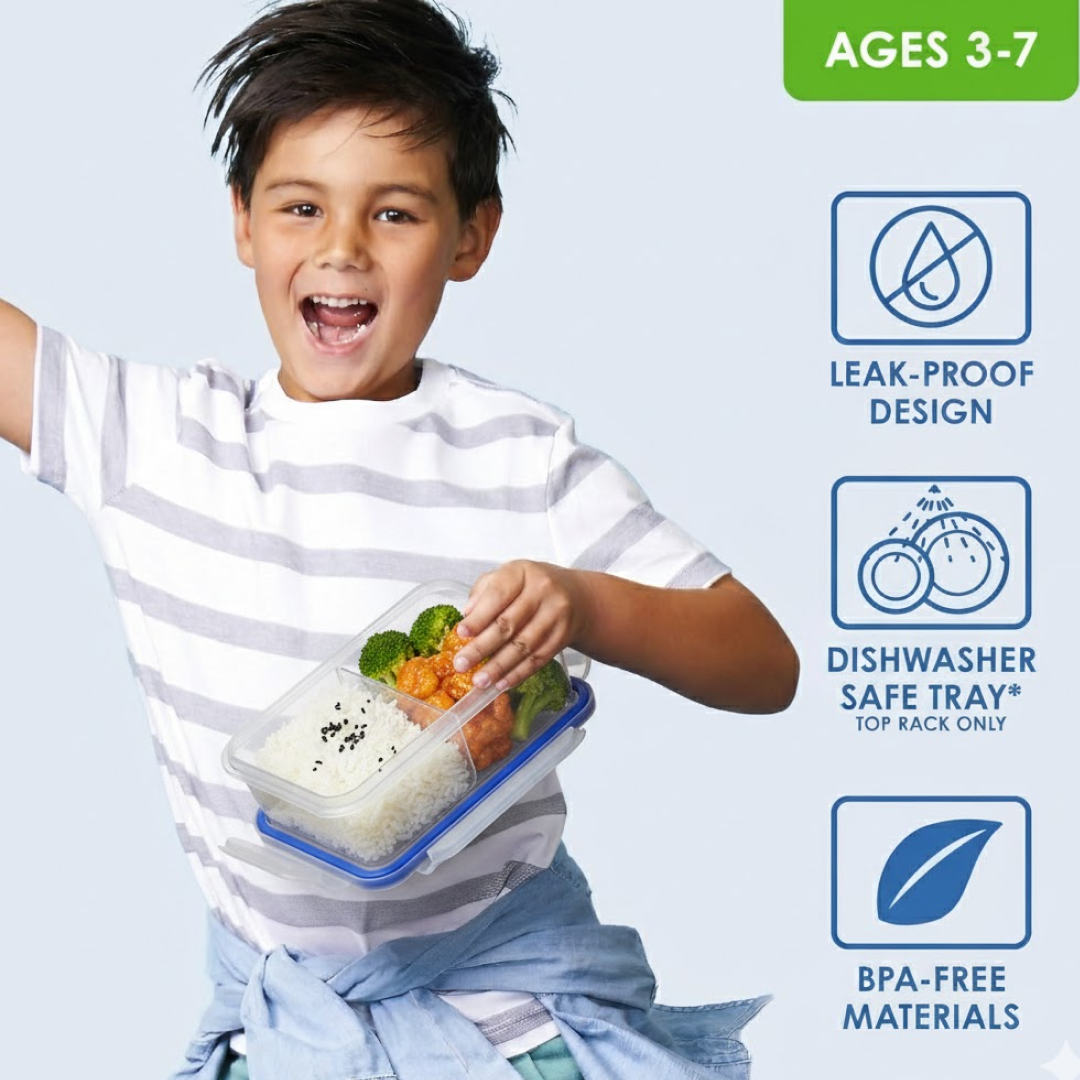 Airtight Lunch Box – 4-Side Lock, BPA-Free | Lunchie Bunchie