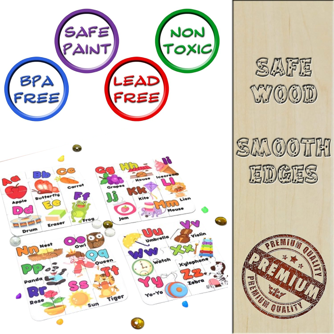 ABC Jigsaw Puzzle – 4 Pack Educational Toy for Kids | Puzzlica