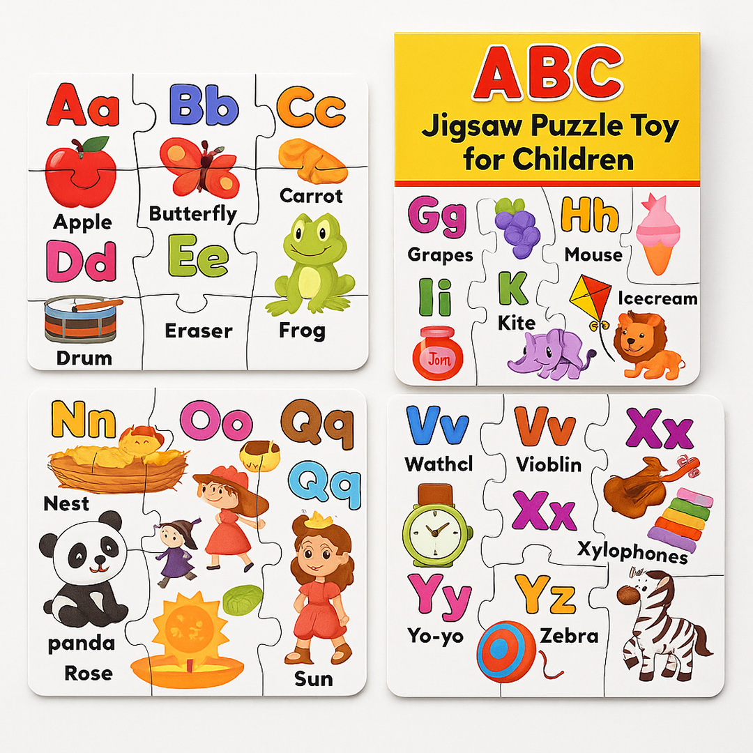 ABC Jigsaw Puzzle – 4 Pack Educational Toy for Kids | Puzzlica