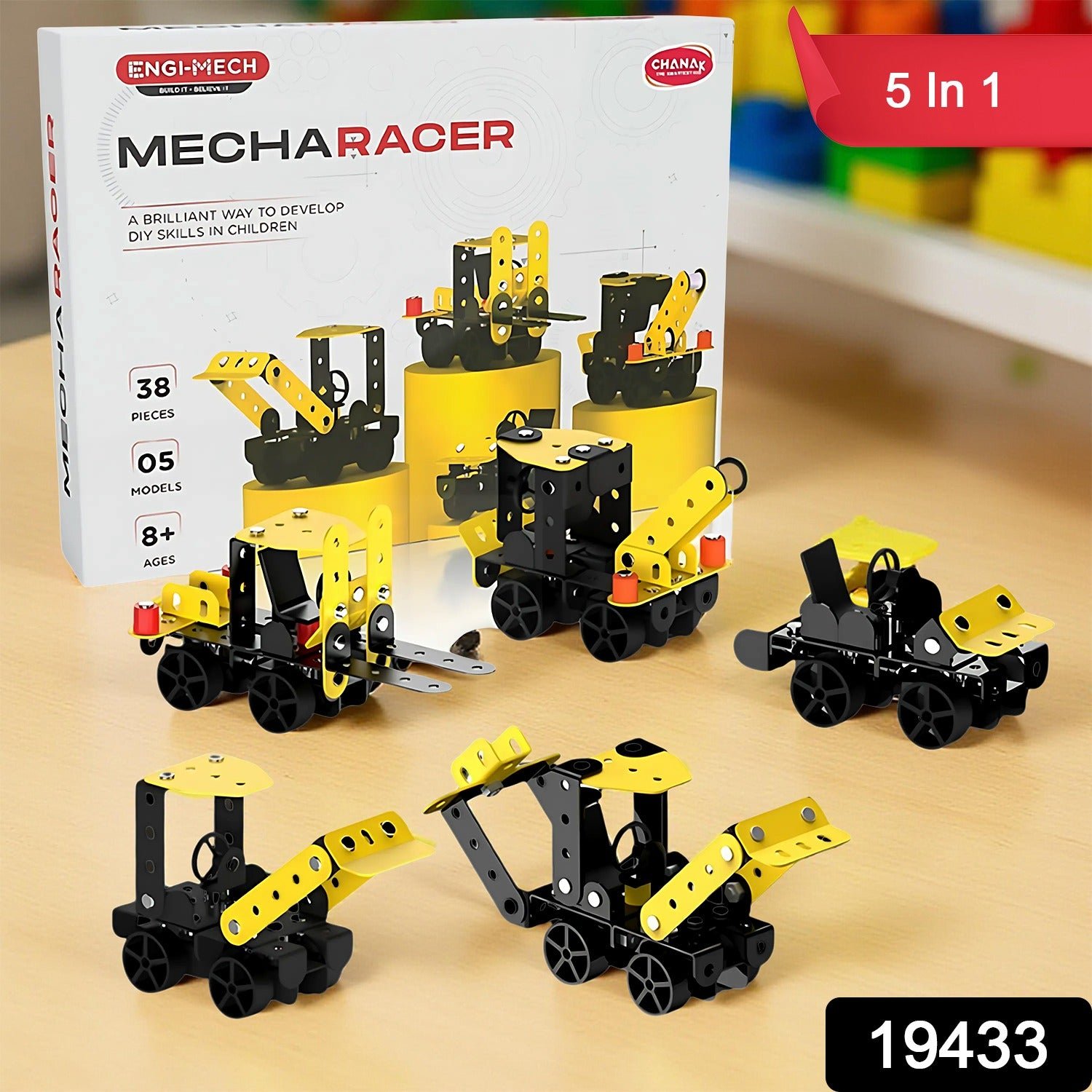 Mecha Racer STEM Kit – 5-in-1 DIY Construction for Kids 8+