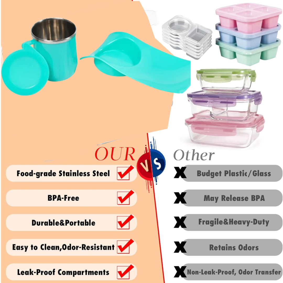 20620 Snack Tray with Steel Cup – Multi-functional for Kids & Home | TinyTrendy