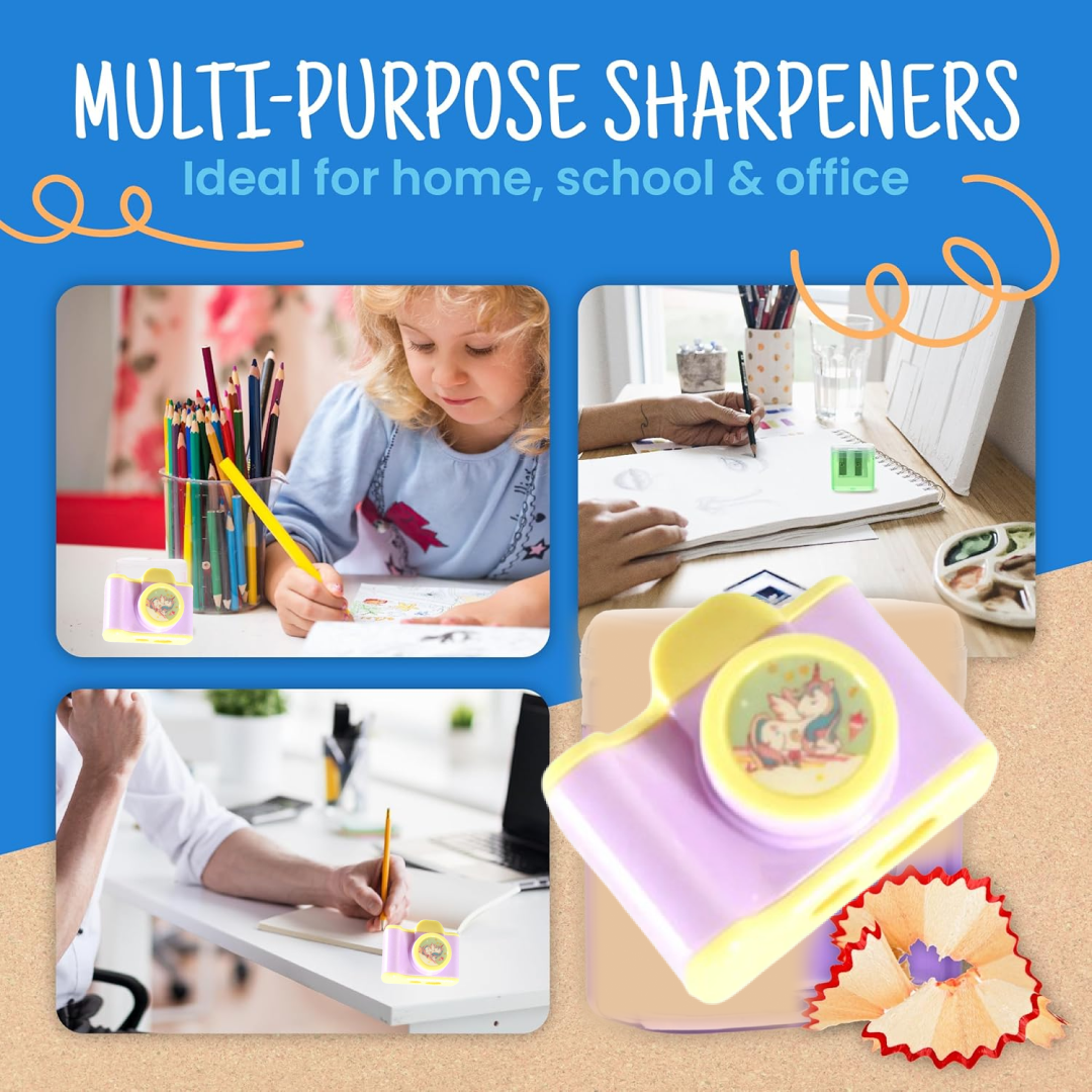 Camera Shaped Pencil Sharpener – Fun & Portable for Kids | Writezo