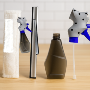Glass Cleaner Brush – 3-in-1 Spray Type Tool | Velvet Wipe