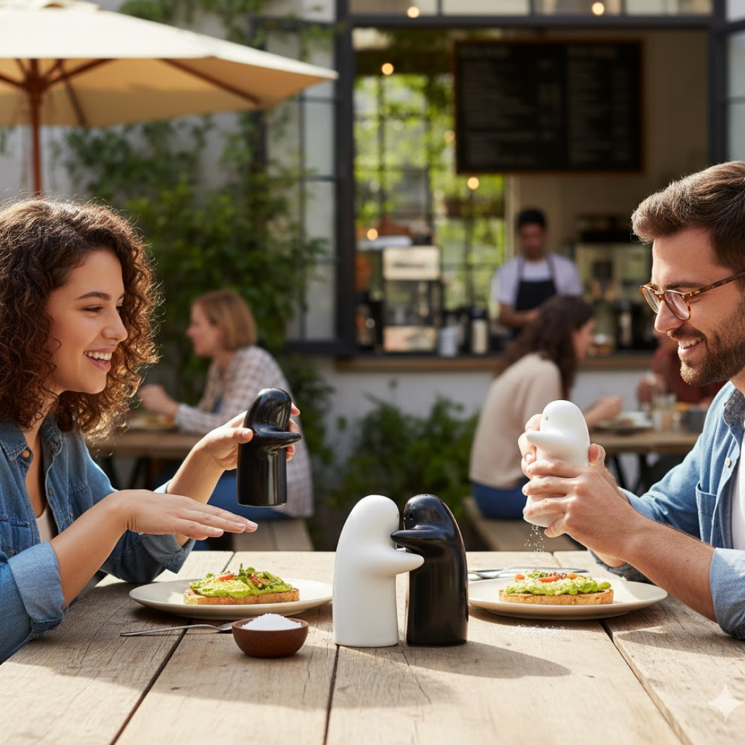 Ceramic Salt and Pepper Shakers – Modern Couple Design | Tidy Table