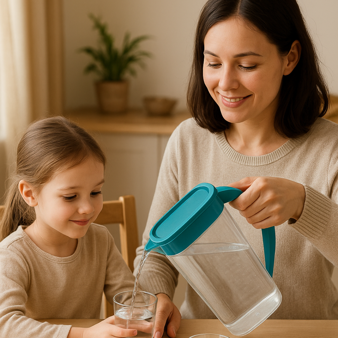 20747 Plastic Jug with 6 Glass Set – 1.5L Unbreakable & Elegant