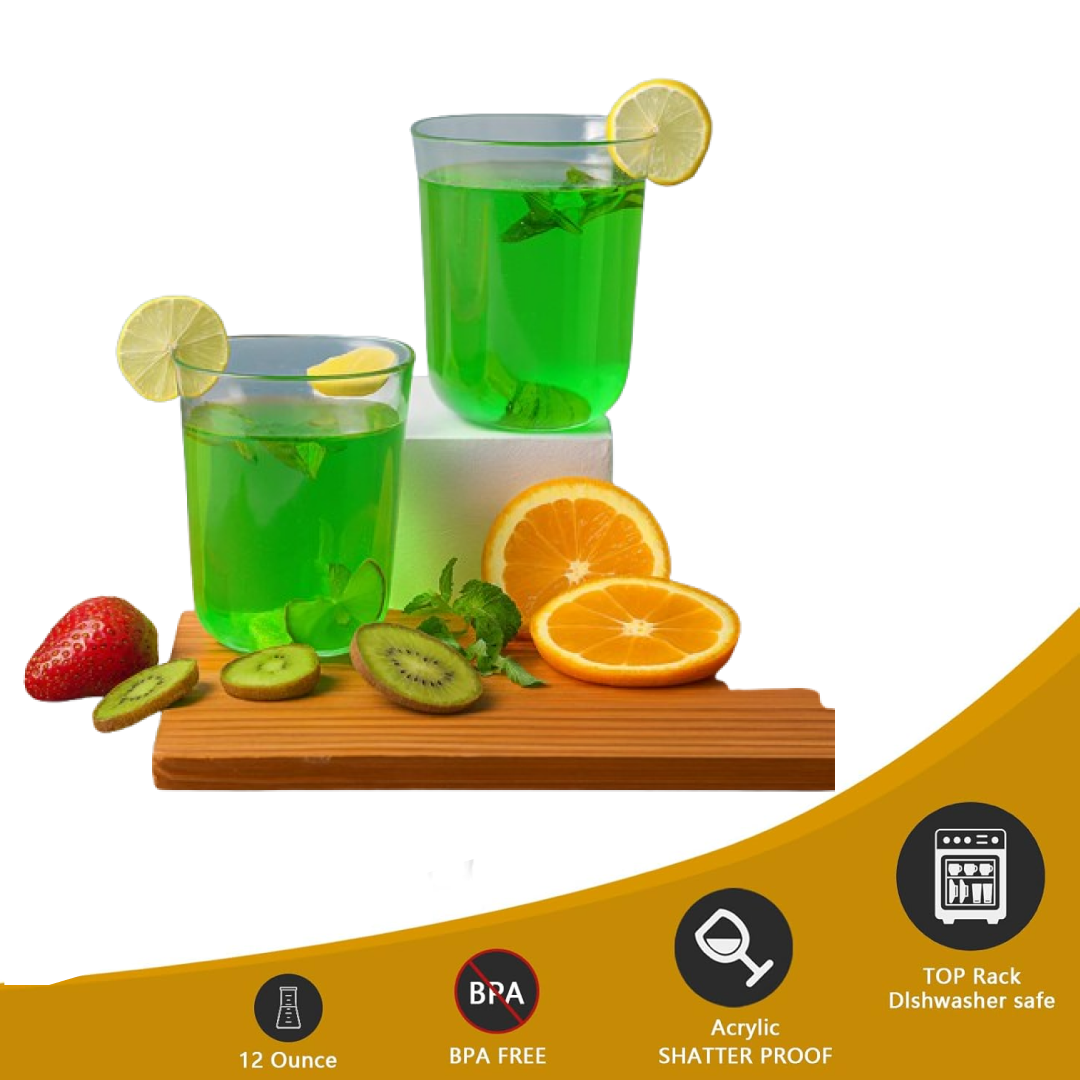 20754_1 Mojito Glass Set – Durable 300ml Reusable Plastic Glasses Set of 6