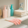 Large Waterproof Cleaning Gloves – Durable Reusable Rubber Pair