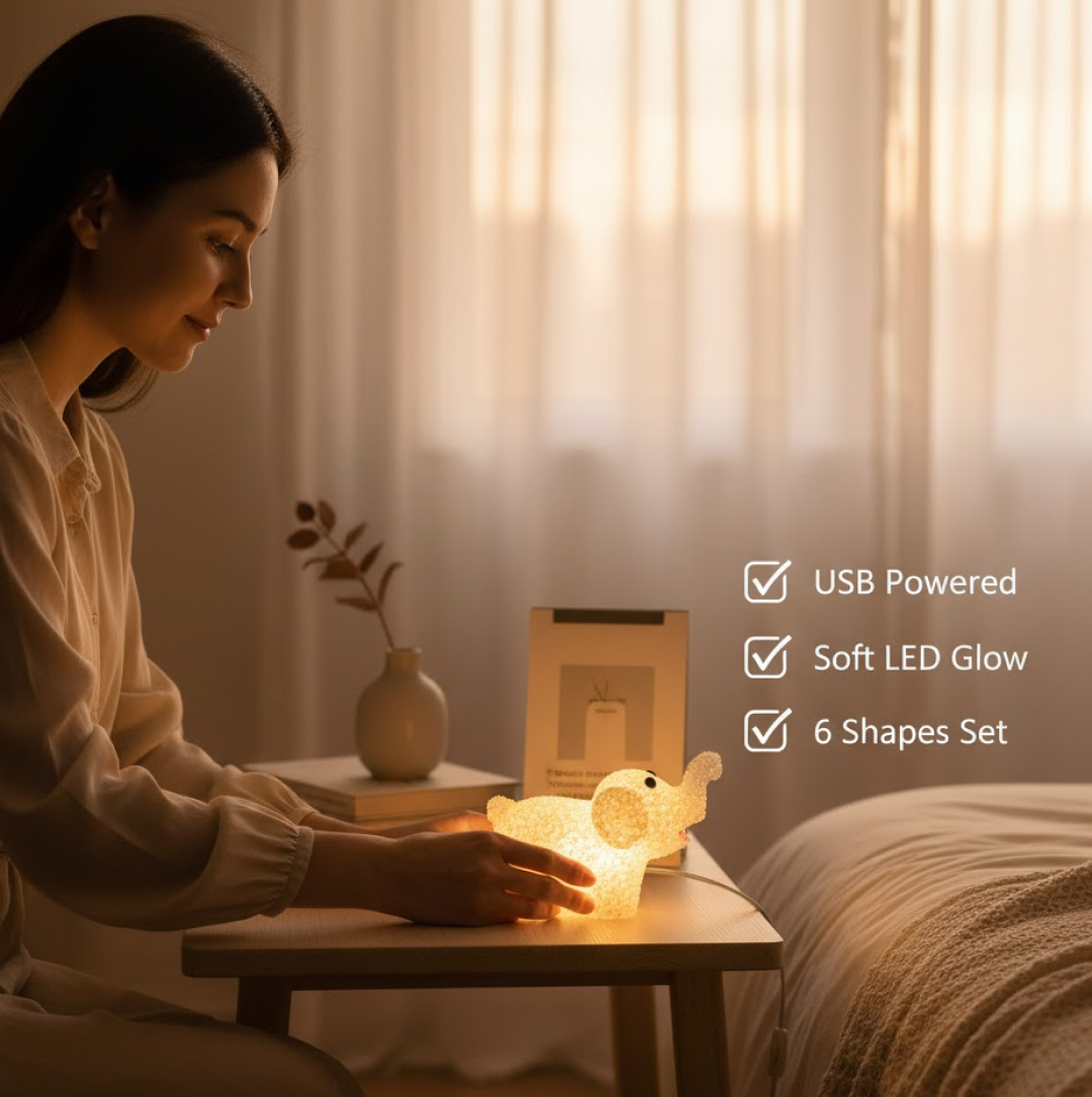Animal LED Night Lamp – Cute Multi-Shape Set (6 Pc) | Indo Glow