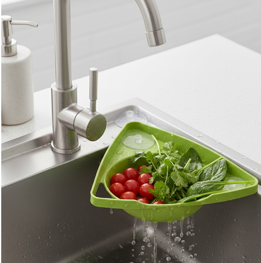Corner Sink Strainer – Kitchen Waste & Sponge Holder | ShineCrest