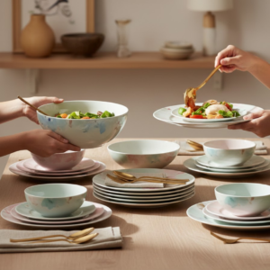 32-Piece Dinner Set – Premium Plastic, Microwave Safe | NG