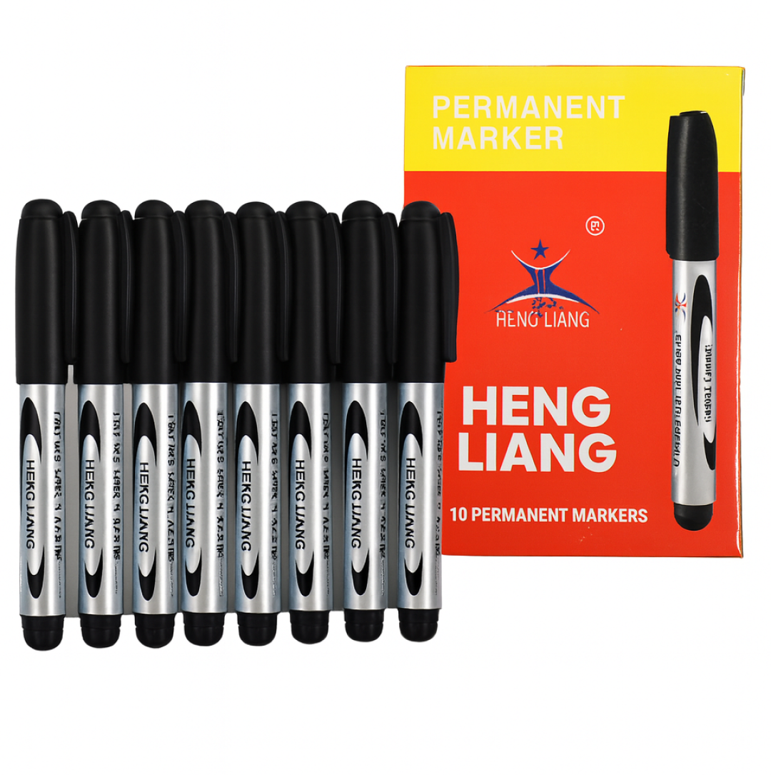 Permanent Black Marker (10 Pc) – Smooth Ink | InkGlow