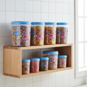 Air Tight Plastic Container Set – 8 Pcs Food Storage | Velvet Wheels