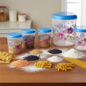 Air Tight Plastic Container Set – 8 Pcs Food Storage | Velvet Wheels