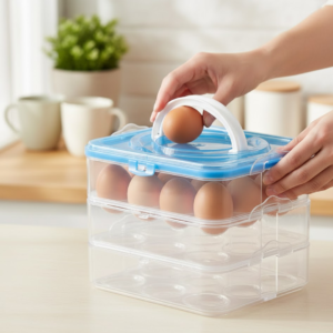 Refrigerator Egg Storage Box – 36-Grid, 3-Layer | Organivo