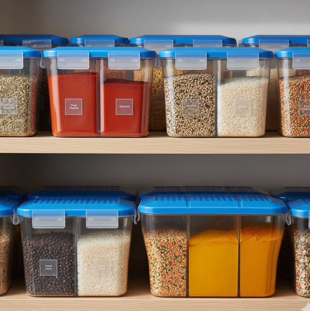 2092621407 Airtight Storage Container – 750ml 3-Section Jar | Organivo