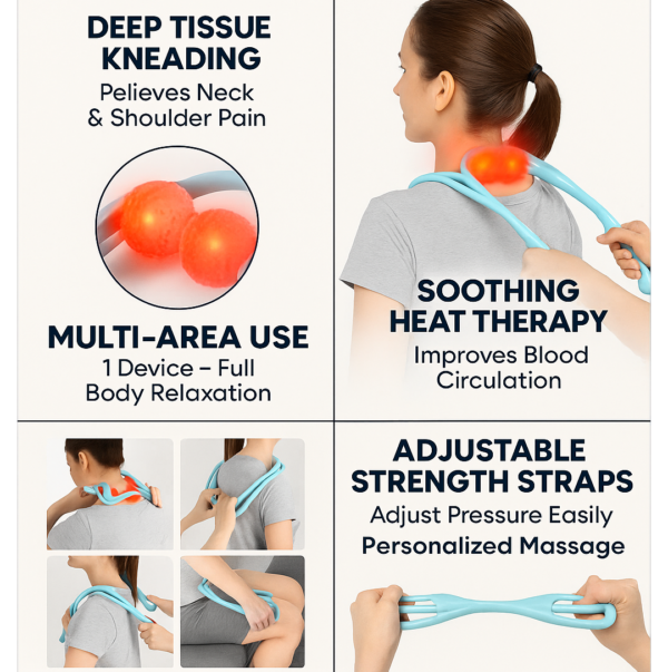 Portable Neck & Shoulder Massager – Pain Relief | Velvet Wellness